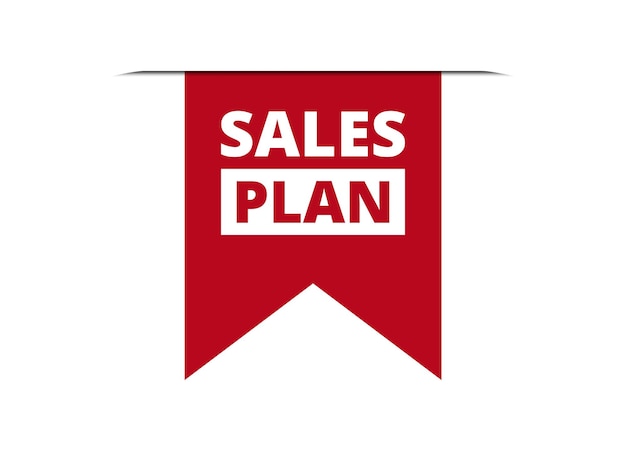 Ilustración vectorial del diseño de la bandera roja del plan de ventas