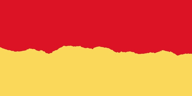 Ilustración vectorial de diseño de banner de fondo o cartel con efecto de papel roto rojo y amarillo