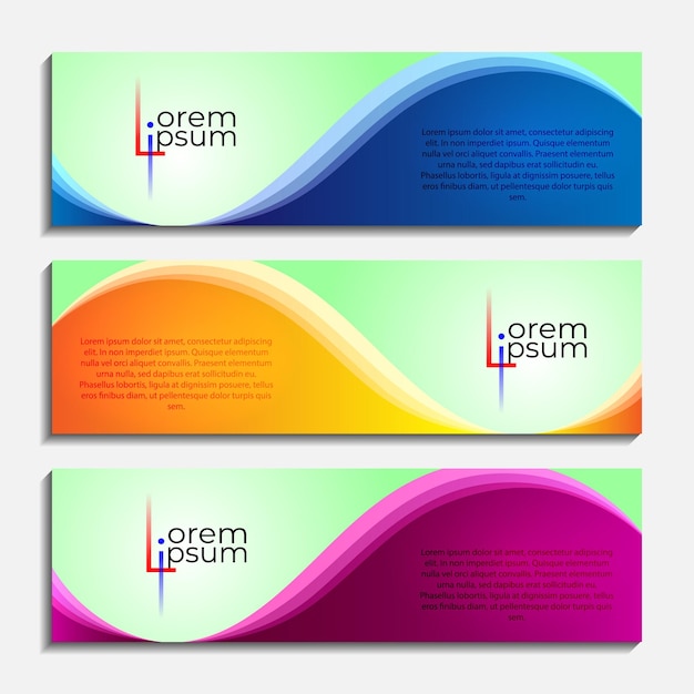 Ilustración vectorial de un diseño de banner simple hecho de líneas curvas con espacio para texto