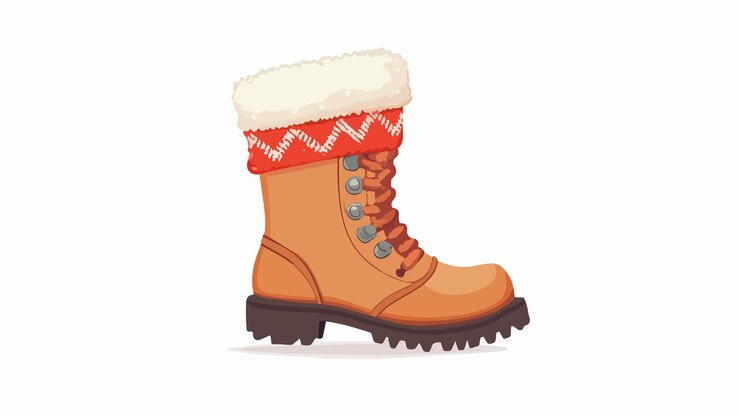 Vector ilustración vectorial de diseño de botas de invierno aisladas con estilo
