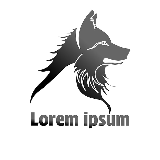 Ilustración vectorial del diseño de la cabeza del lobo