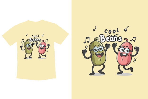 Vector ilustración vectorial del diseño de la camiseta bean