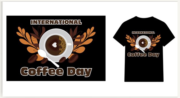 Ilustración vectorial Diseño de camiseta de Coffee Day