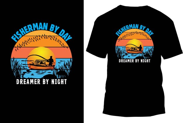 Ilustración vectorial del diseño de la camiseta de pesca
