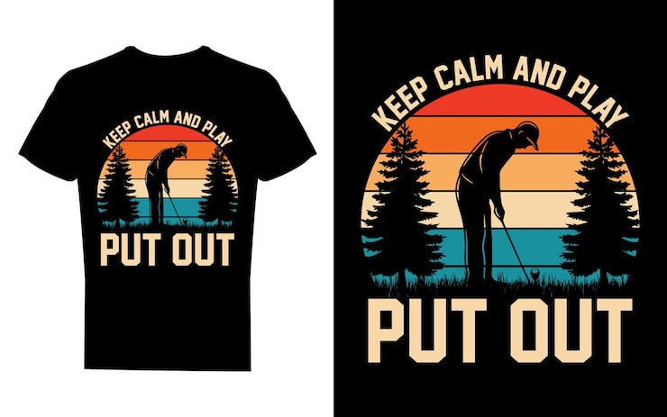 Vector ilustración vectorial de diseño de camisetas de golf retro vintage