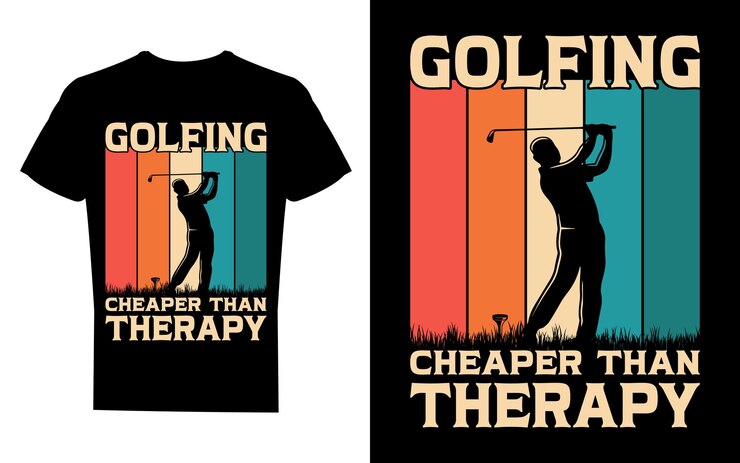 Ilustración vectorial de diseño de camisetas de golf retro vintage
