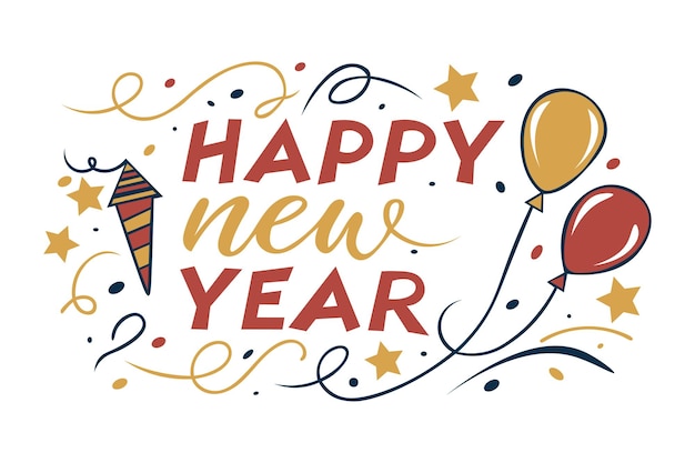 Ilustración vectorial de diseño de la Colección de Año Nuevo