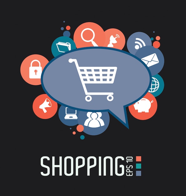 Ilustración vectorial de diseño de compras