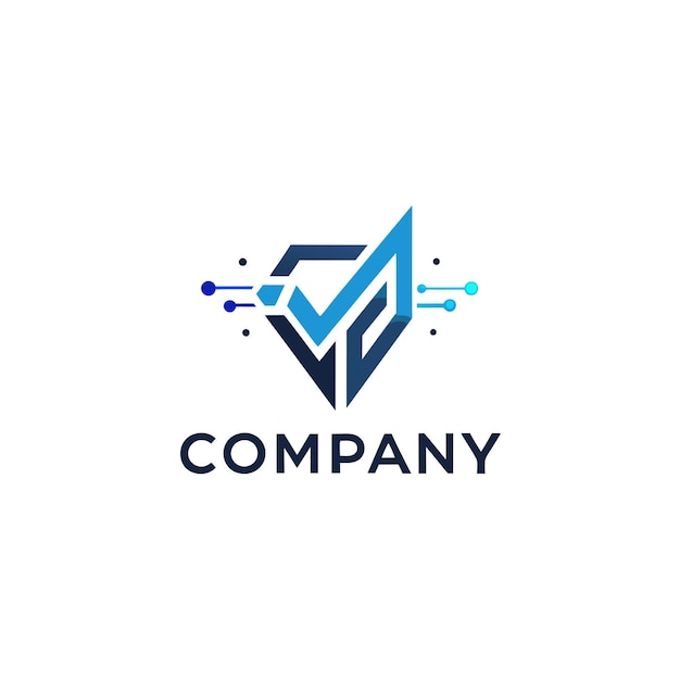Ilustración vectorial de diseño creativo de logotipo para Tech Startup Company