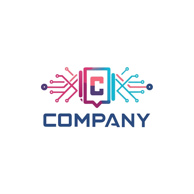Ilustración vectorial de diseño creativo de logotipo para Tech Startup Company