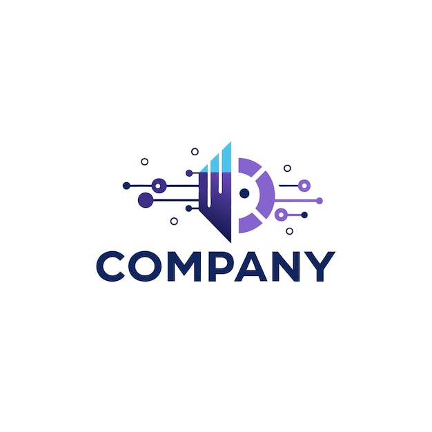 Ilustración vectorial de diseño creativo de logotipo para Tech Startup Company