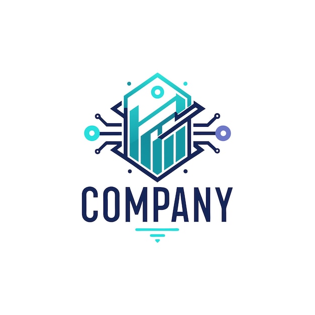 Ilustración vectorial de diseño creativo de logotipo para Tech Startup Company