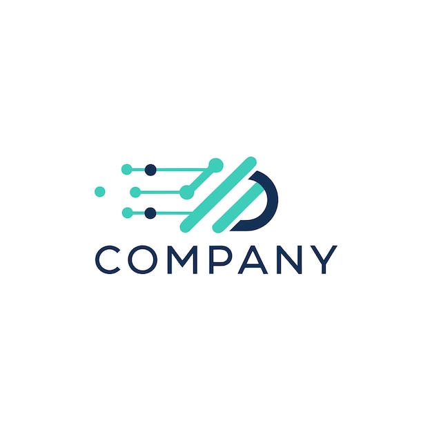 Ilustración vectorial de diseño creativo de logotipo para Tech Startup Company