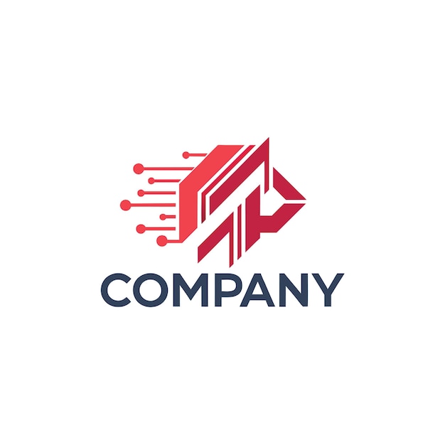 Ilustración vectorial de diseño creativo de logotipo para Tech Startup Company