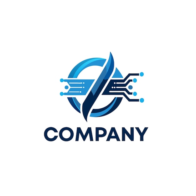 Ilustración vectorial de diseño creativo de logotipo para Tech Startup Company