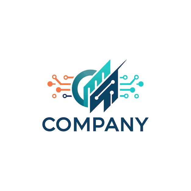 Ilustración vectorial de diseño creativo de logotipo para Tech Startup Company