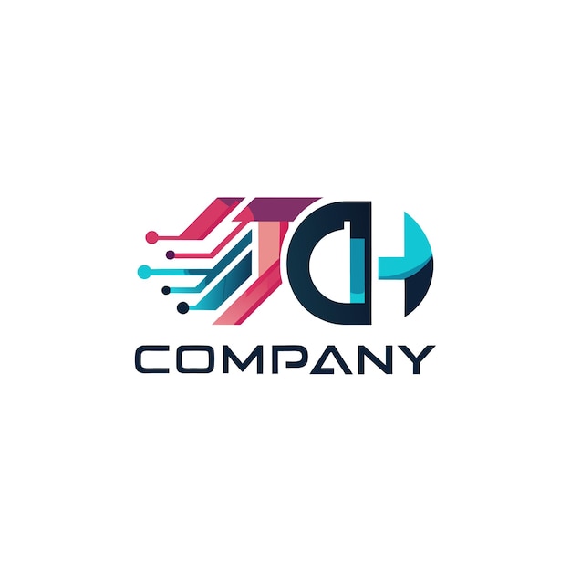 Ilustración vectorial de diseño creativo de logotipo para Tech Startup Company