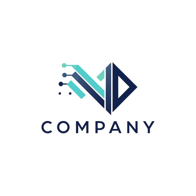 Ilustración vectorial de diseño creativo de logotipo para Tech Startup Company