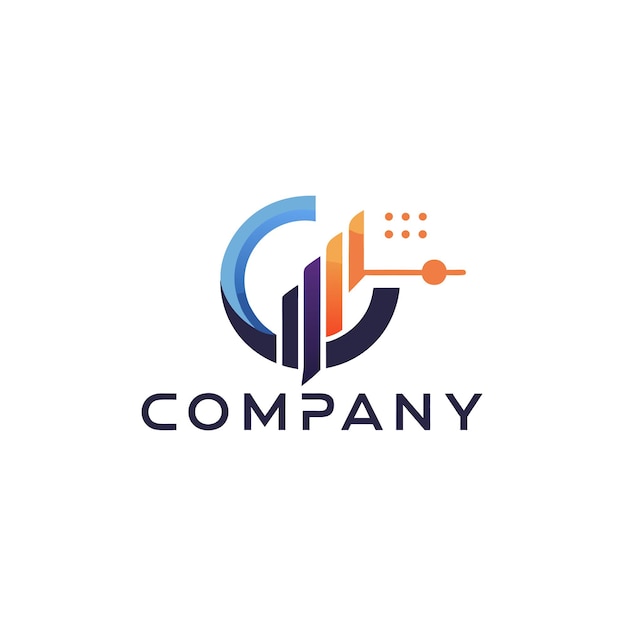 Ilustración vectorial de diseño creativo de logotipo para Tech Startup Company