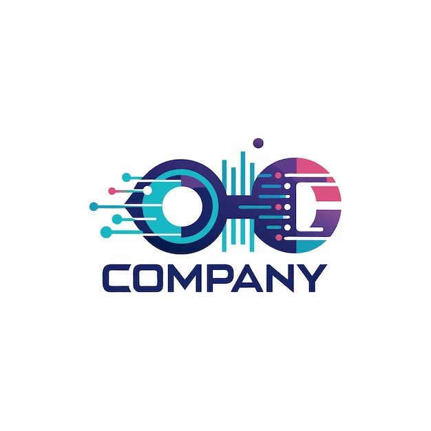 Ilustración vectorial de diseño creativo de logotipo para Tech Startup Company