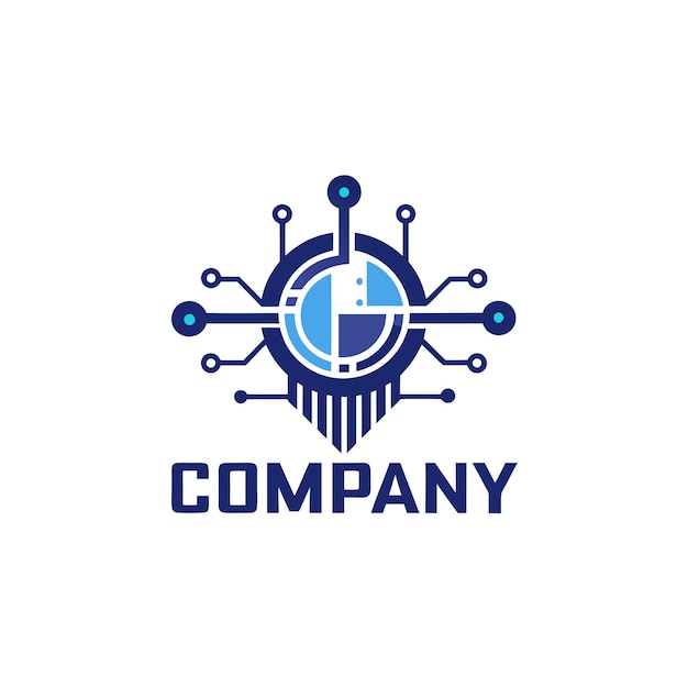 Ilustración vectorial de diseño creativo de logotipo para Tech Startup Company