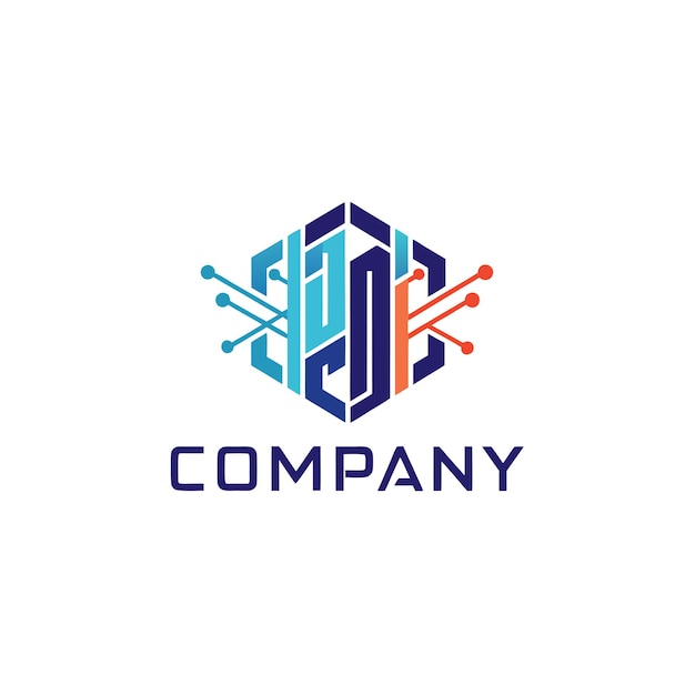 Ilustración vectorial de diseño creativo de logotipo para Tech Startup Company