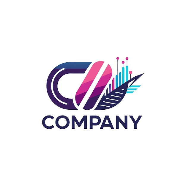 Ilustración vectorial de diseño creativo de logotipo para Tech Startup Company