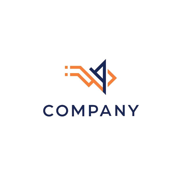 Ilustración vectorial de diseño creativo de logotipo para Tech Startup Company