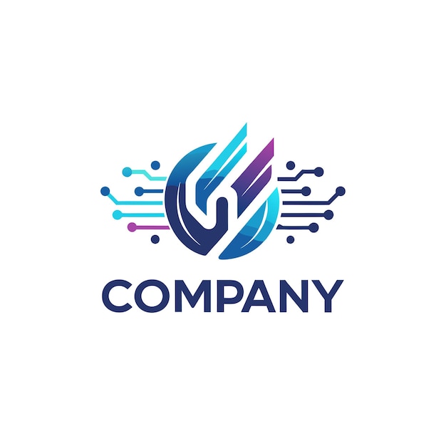 Ilustración vectorial de diseño creativo de logotipo para Tech Startup Company