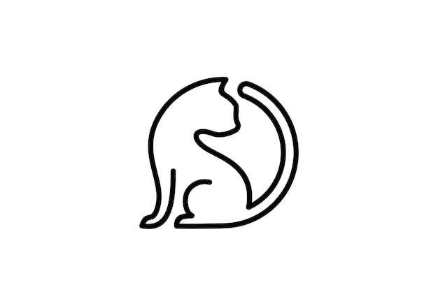 Ilustración vectorial de diseño de cuidado de mascotas con logotipo creativo de gato