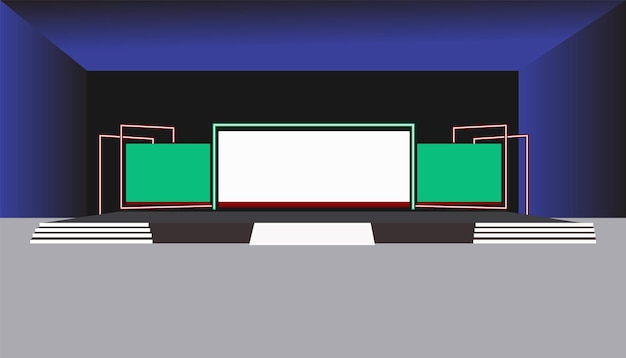 Ilustración vectorial de diseño de escenario 2d para todo tipo de eventos Mucho más