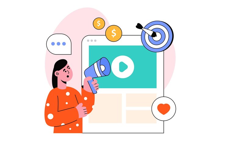 Vector ilustración vectorial de diseño de estilo plano de marketing digital. ilustración común