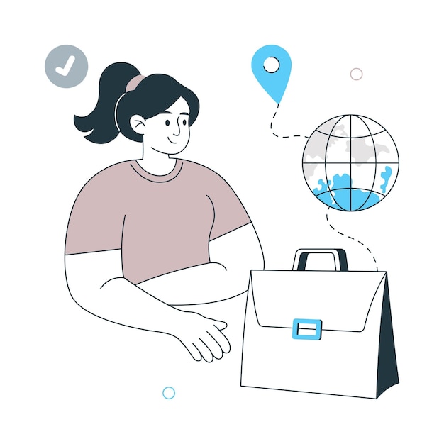 Ilustración vectorial de diseño de estilo plano de negocios globales EPS 10 Archivo