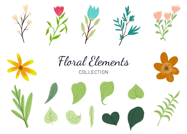 Vector ilustración vectorial de diseño de flores y hojas