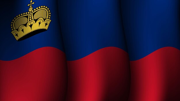 Ilustración vectorial del diseño del fondo de la bandera de Liechtenstein