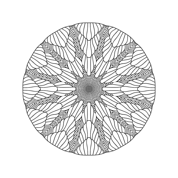 Ilustración vectorial del diseño de fondo de la flor Mandala