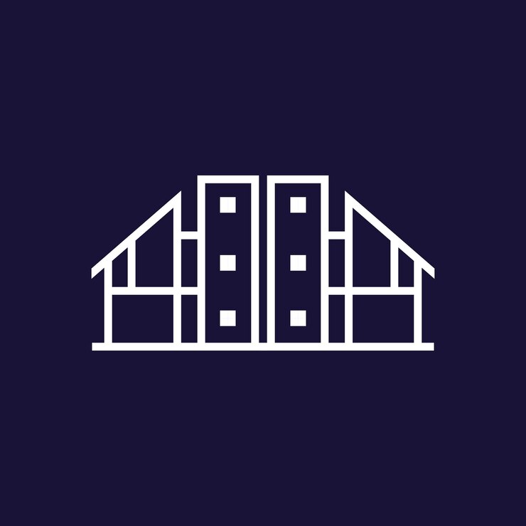 Ilustración vectorial del diseño gráfico del logotipo del edificio