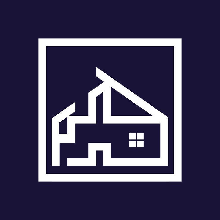 Ilustración vectorial del diseño gráfico del logotipo del edificio