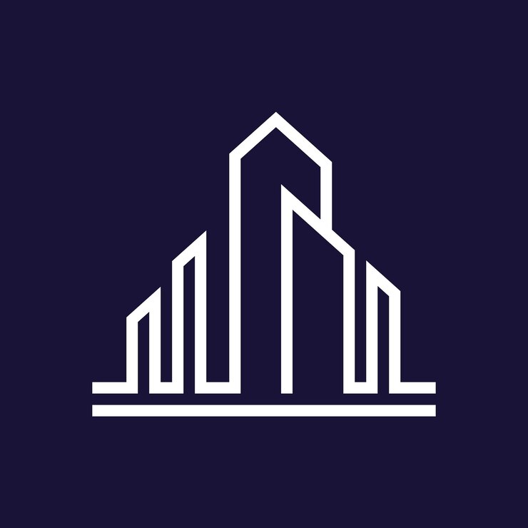 Ilustración vectorial del diseño gráfico del logotipo del edificio