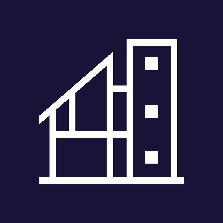 Ilustración vectorial del diseño gráfico del logotipo del edificio