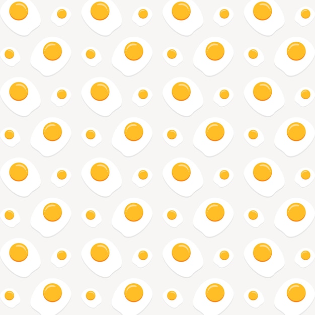 Ilustración vectorial de diseño de huevo frito fondo de patrón repetitivo sin costura