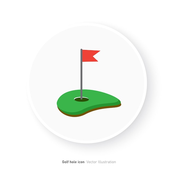 Ilustración vectorial del diseño del icono del agujero de golf