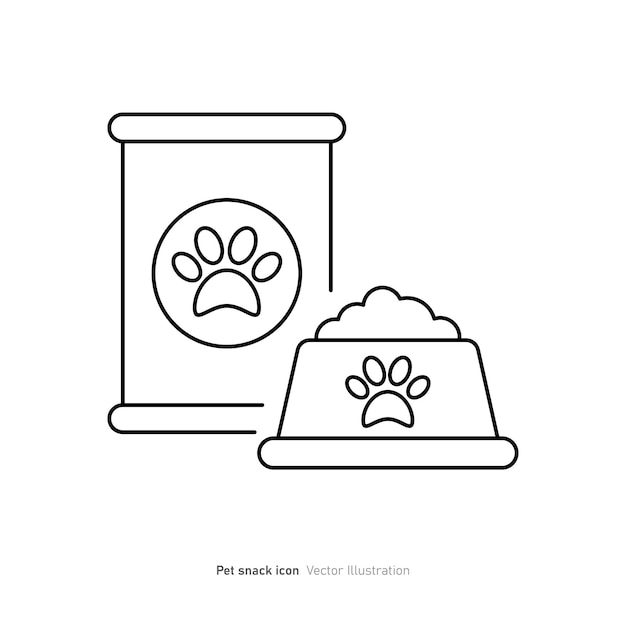 Ilustración vectorial del diseño del icono de alimentos para mascotas