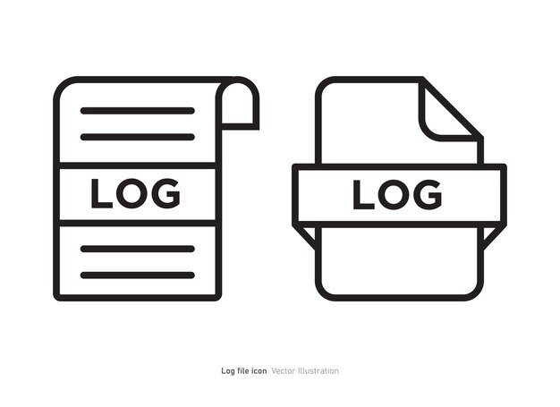 Ilustración vectorial del diseño del ícono del archivo de registro