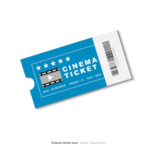 Ilustración vectorial del diseño del icono del billete de cine
