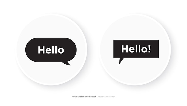 Ilustración vectorial del diseño del icono de la burbuja de habla Hello