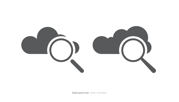 Ilustración vectorial del diseño del icono de búsqueda en la nube