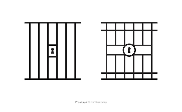 Ilustración vectorial del diseño del icono de la cárcel