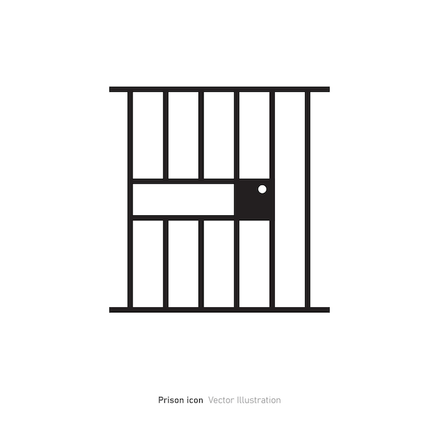 Ilustración vectorial del diseño del icono de la cárcel