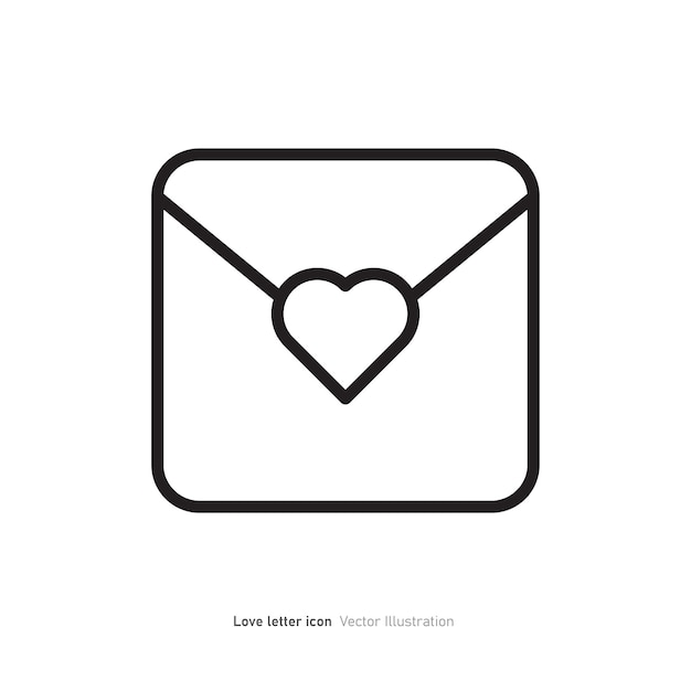 Ilustración vectorial del diseño del icono de la carta de amor